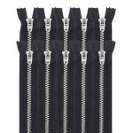 Молния металл джинсовая Т5 (5 мм) 1 зам., н/раз., 18 см, черный, 39143/18-Н, 10 шт