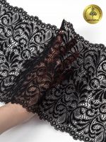 Кружево бельевое эластичное 180 мм / 20 м, 240, цв.2 черный, Kruzhevo