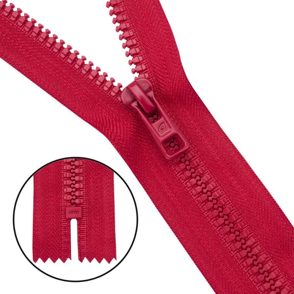 Молния трактор Arta Т6 (6 мм) 1 зам., н/раз., 18 см, (2075), A519 красный, НОВЫЙ МАТОВЫЙ ЗАМОК, уп.10 штук