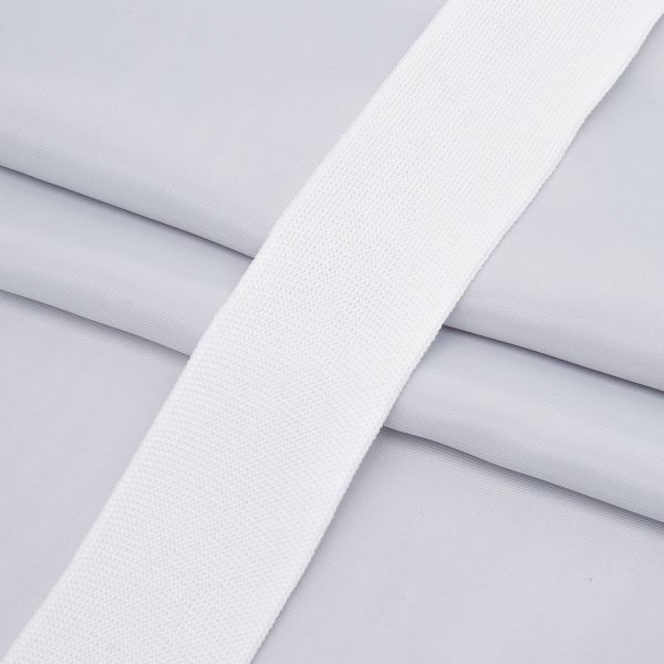 Тесьма отделочная трикотажная 40 мм / 70 метров, белый, 3AR3043