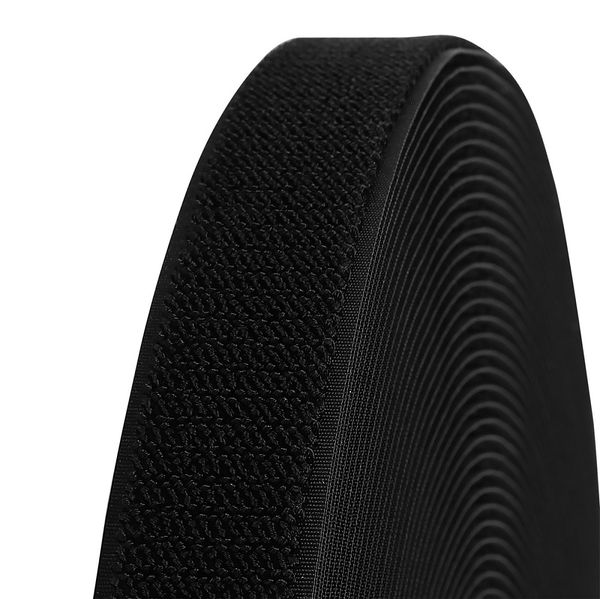 Лента контактная липучка мягкая (велкро) пришивная 20 мм / 25 метров, мягкая, черный, ПЕТЛЯ, качество 