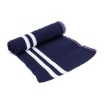 Подвяз средней плотности с полосками (100% полиэстер), 1*1, высота 14см (7см*2), длина 70-73см (8110/8003 т.синий с белыми полосками)