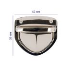 Замок для сумки 42х39 мм, 5 шт, никель, Gamma LBZ-6N