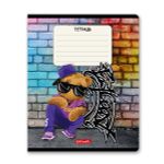 Тетрадь ученическая школьная, выборочный лак, A5+ 18 л. на скобе 65 г/м², белизна 100%, 20 шт, клетка, 000711 Миша хип-хоп, Светоч 18ТЕТк-003