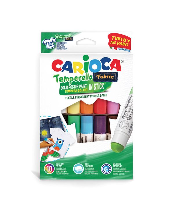 Карандаш-стик по ткани Carioca Temperello Fabric 10 цв. 42324