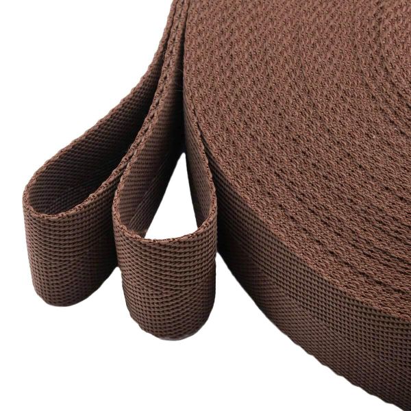 Стропа (ременная лента) 40 мм / 25 метров, толщ. 1.0 мм, [26.9 г/пог.м], 100% п/п, 21 коричневый