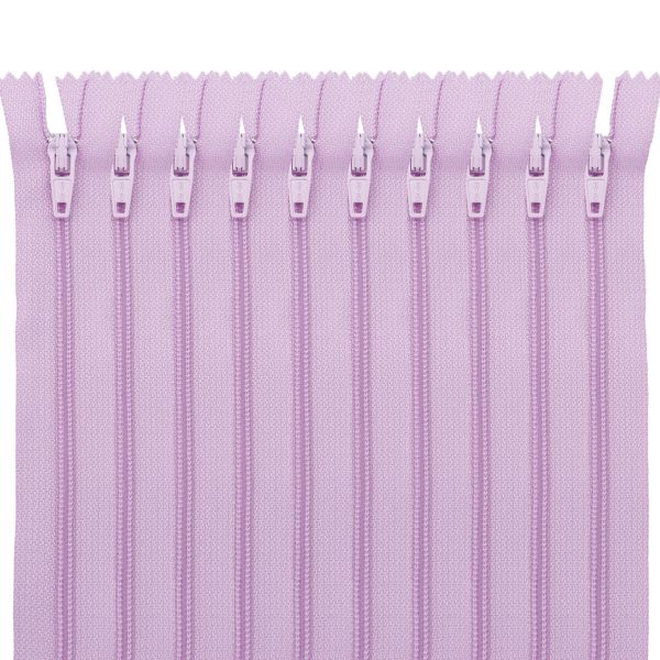 Молния спираль (витая) брючная Т3 (3 мм) 1 зам., н/раз., 20 см, автомат, сирень авт. 20 см, ГР, 30110, 10 шт