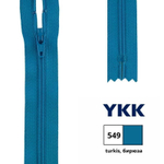 Молния спираль (витая) YKK Т3 (3 мм), 1 зам., н/раз., 16 см, цв. 549 бирюза, 0561179/16, уп. 10 шт
