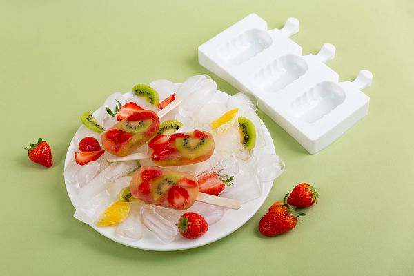 Форма силиконовая для мороженого 19.4х13х2.4 см, волны -3 ячейки, S-Chief SPC-0402