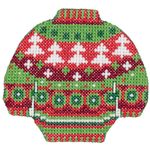 Набор для вышивания нитками Klart, Свитер с елками, 9х8 см