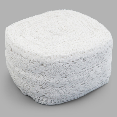 Кружево вязаное (тесьма) 125 мм / 25 метров, рис125.01.038 белый
