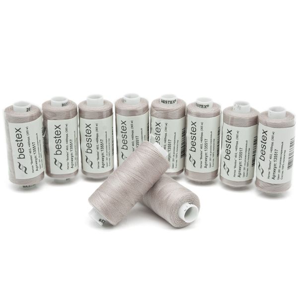 Нитки швейные бытовые Bestex 40/2, 365 м (400 ярд) / 10 кат., 281 пыльно-розовый