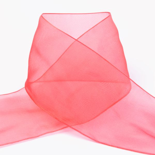 Лента капроновая (органза) 75.0 мм / 22.8±1 метра, 119 коралловый, Blitz OR-75