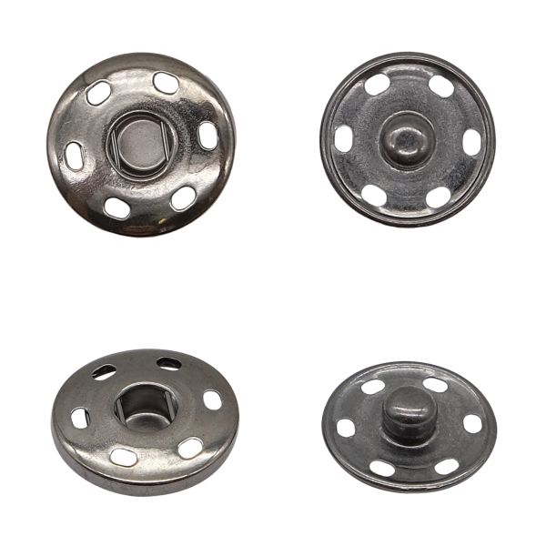 Кнопка пришивная металл ⌀21.0 мм, (чер.никель), 20 шт