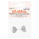 Подвеска для бижутерии цветок 10х12 мм, 10 шт (5х2 шт), 01 под серебро, Zlatka FMK-P02