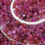 Бусины акрил 6.5х6.6 мм, 500 г, прозрач. в цвете, куб, AD026 черри-кварц, (7748713)4658 , Astra&Craft