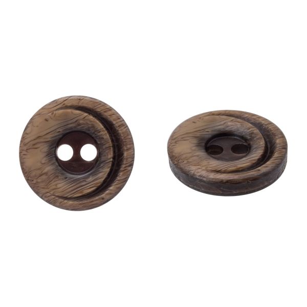Пуговица 2 прокола 18L=11 мм, пластик, col.B т.коричневый, CN2857, 72 шт