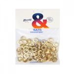 Люверсы металл ⌀9.2 мм (внутр.), h6.32 мм, №24, сталь, золото, 100 шт, New Star