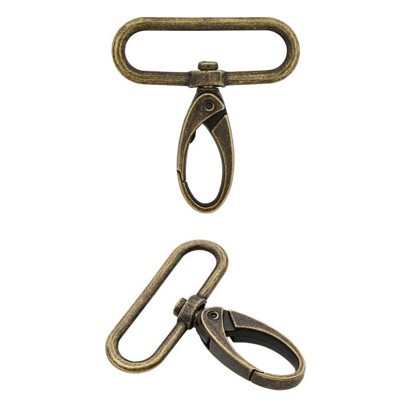 Карабин металл 40 мм (48х52 мм), 2 шт, Hobby&Pro, латунь