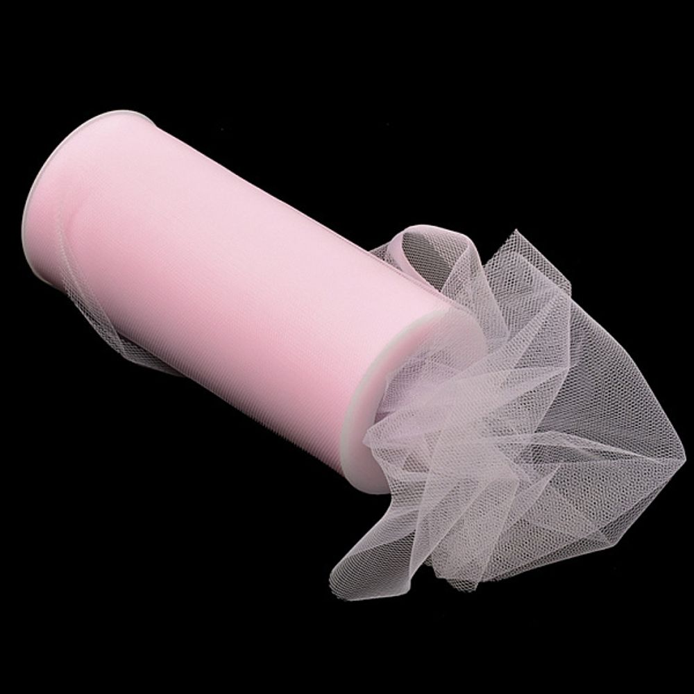 Фатин на шпульке, средняя жесткость, 100% нейлон, 150 мм цв. 04 розовый, 22.86м