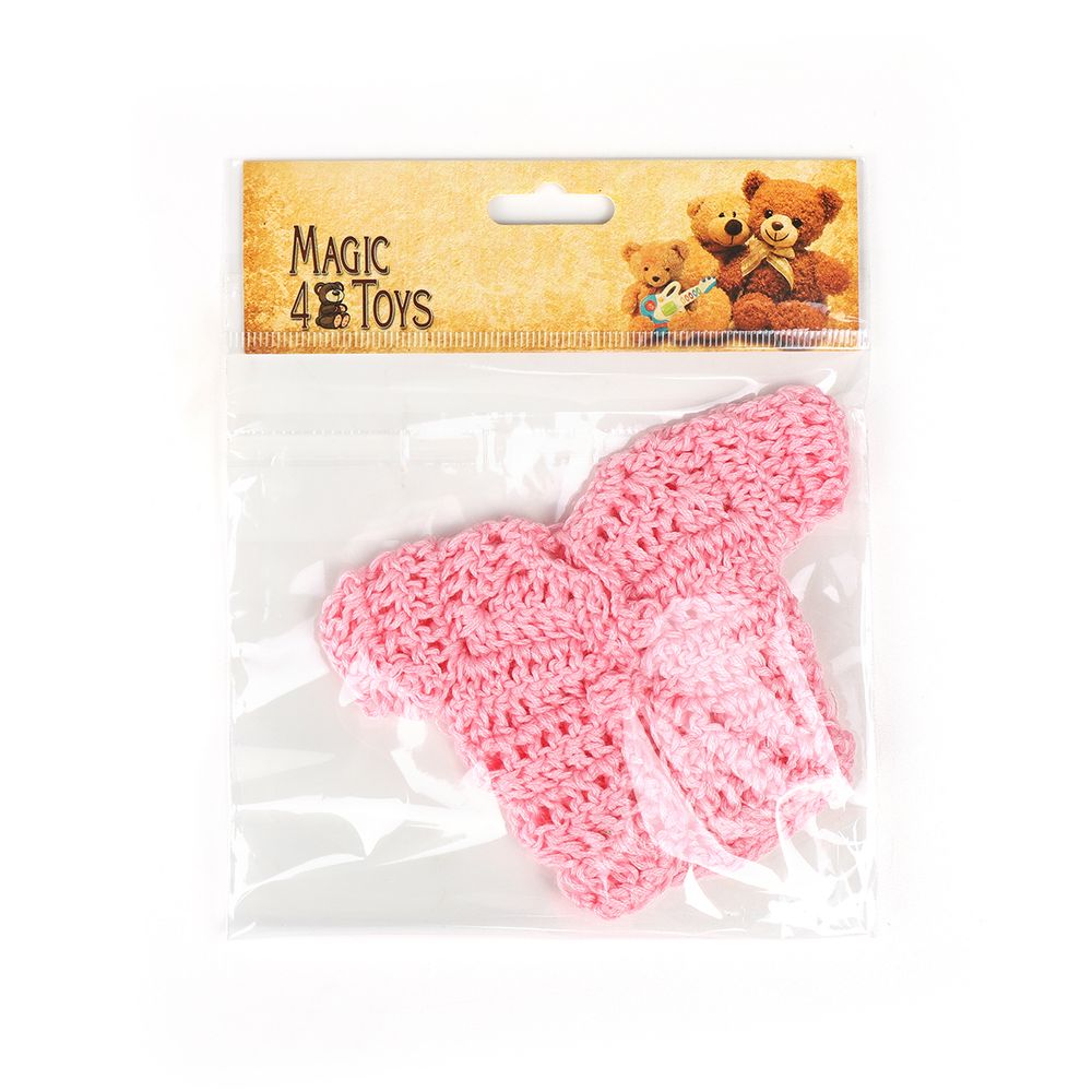 Кофта вязаная мини (ручная вязка), ширина 8см длина 9см рукав 5см цв.розовый