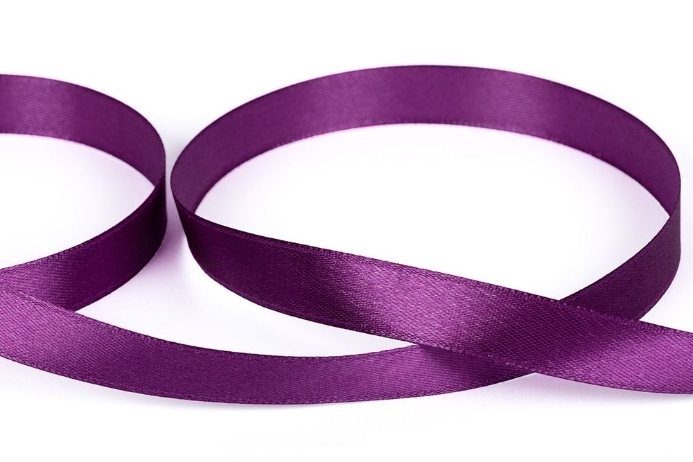 Лента атласная 1-сторонняя 12.0 мм / 33±2 метра, №529L(18-3324) лиловый, Gamma