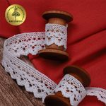 Кружево вязаное (тесьма) 30 мм, 6585 цв.02 белый, 25м, Kruzhevo