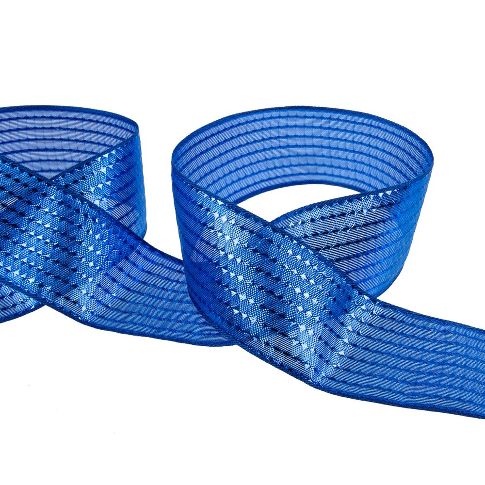 Лента металлизированная Стрела 40±2 мм / 25±0.5 метров, синий(василек) / blue, Blitz