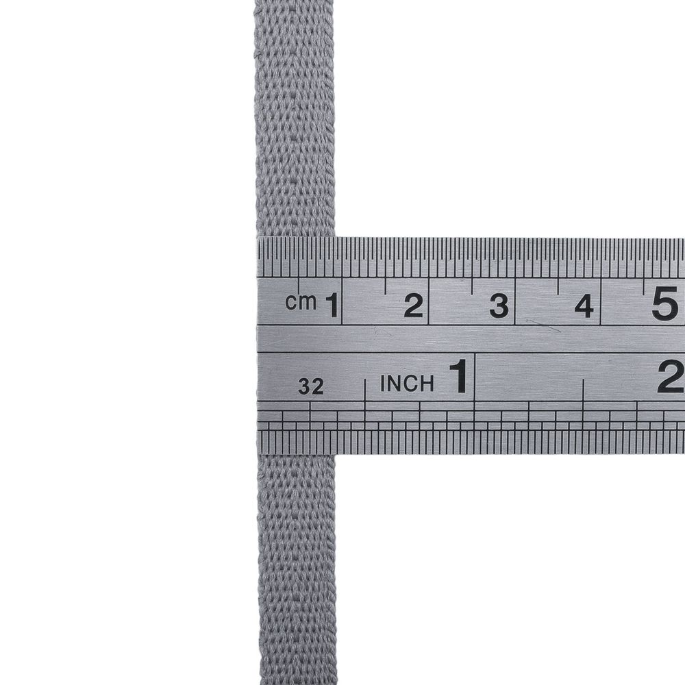 Тесьма (лента) киперная 10 мм / 50 метров, 2 г/м, 100% полиэфир, 15 серый