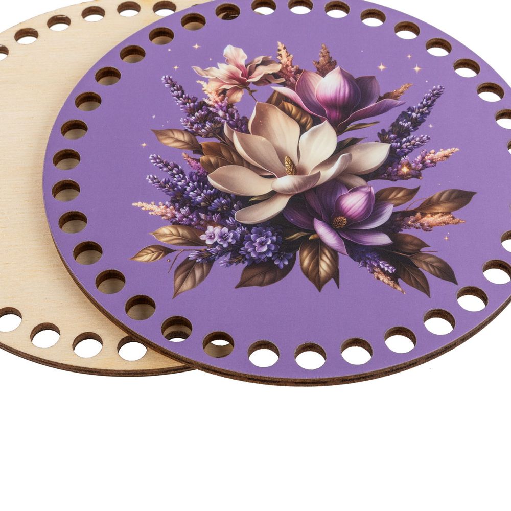 Набор донышек для вязания Матовый фанера ⌀15х0.4 см, 2 шт, 10 Лавандовая история, Love2art ДВ-02