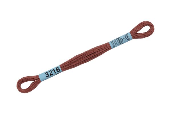 Мулине Gamma 100% хлопок, цв.3216 коричневый, 24 мотка по 8 метров