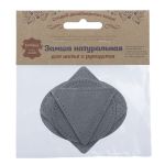 Набор заплаток пришивных из замши, круг, квадрат, треугольник, овал 8см, с перфорацией, 4 шт (26 серый), 59743