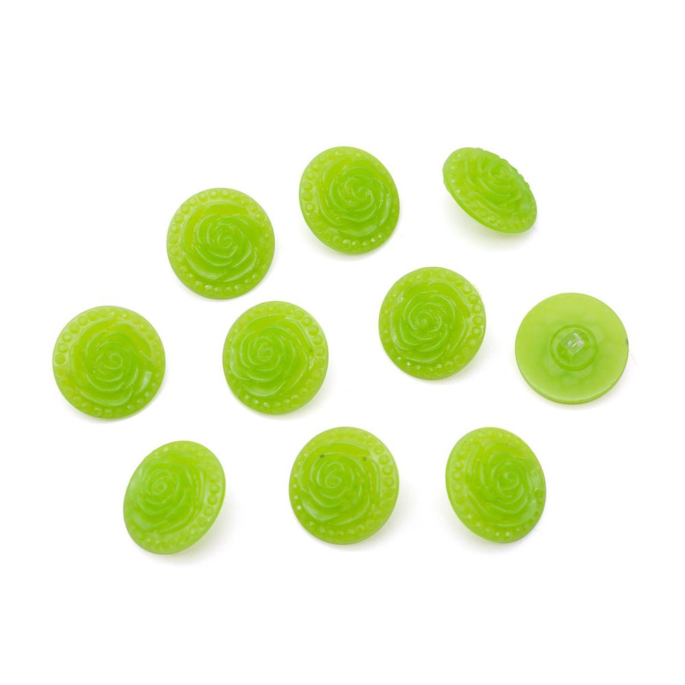 Пуговицы на ножке Розочки, 10 шт (18 салатовый)