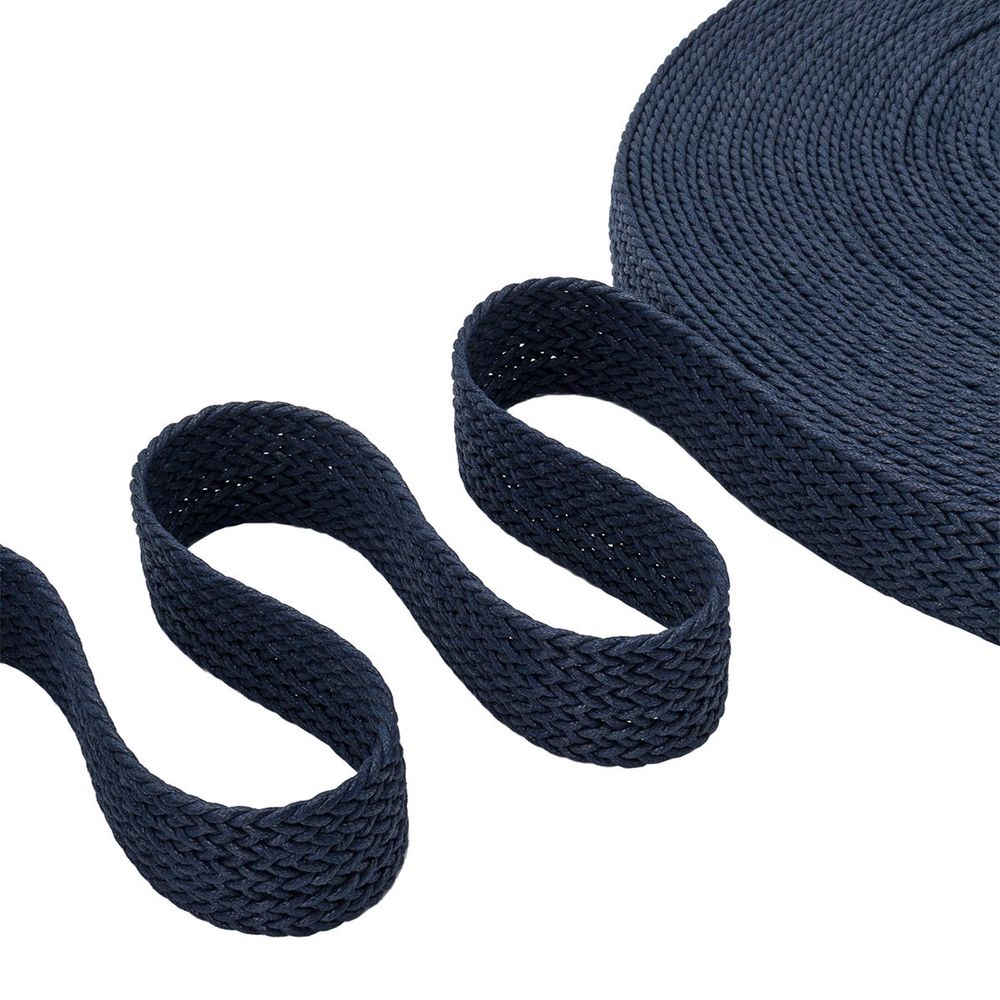 Стропа (ременная лента) 45 мм / 45.72 метра, [75.59 г/пог.м], плетеная вощёная, ZH408 индиго, 3Al299