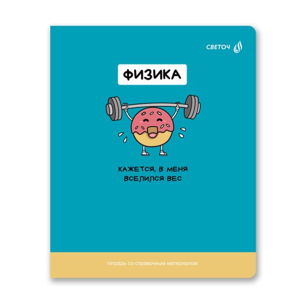 Тетрадь со справочным материалом На задней парте, выбор.лак, A5+ 48 л. на скобе 65 г/м², белизна 100 %, 10 шт, клетка, 01306 На задней парте Физика, Светоч Т141