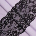 Кружево бельевое эластичное 180 мм / 3.4 метра, цвет черный