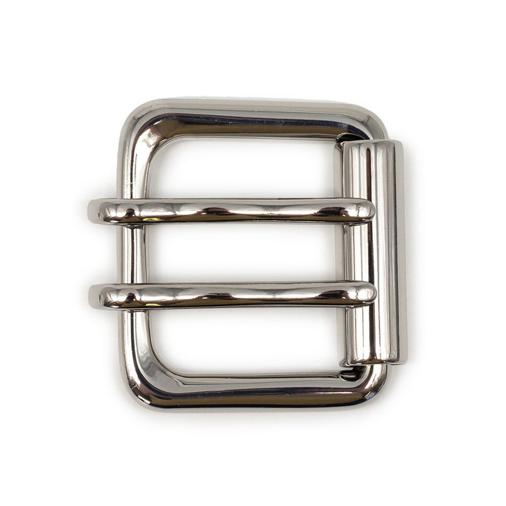 Пряжка ременная металл 40 мм, 2 язычка, никель, 2 шт, BIG