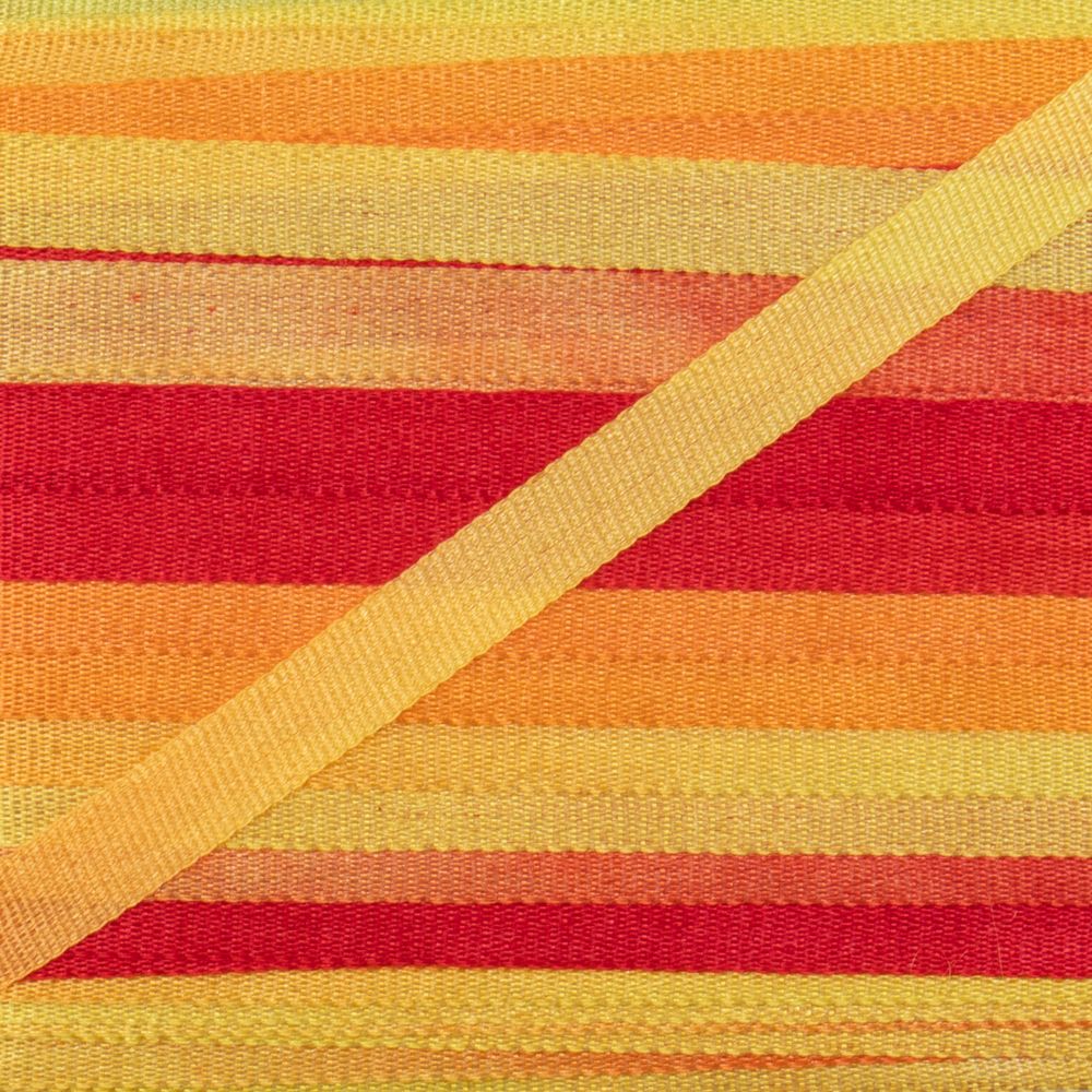 Лента (тесьма) шелковая 4.0 мм / 45.5±0.5 метров, M232 желтый/красный, Gamma SRM-4