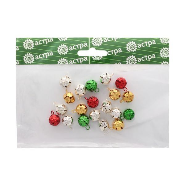 Бубенчики 12 мм, 20 шт, ассорти