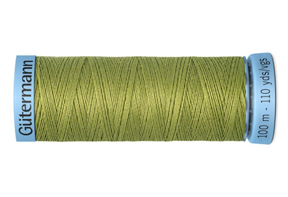 Нитки шелковые Gutermann Silk S303, 100м, 582 зеленая горчица, 5 катушек /TOS/