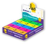 Ластик прямоугольный ассорти, 5 цветов, термопластичная резина, LLS-01 35х25х8 мм, 45 шт, шоу-бокс, Лео LLS-01