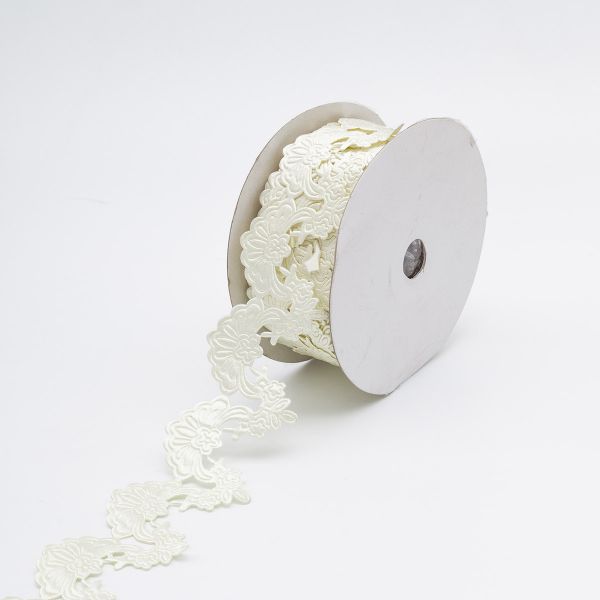 Лента декоративная 45.0 мм / 13.72 метра, молочный, 201432