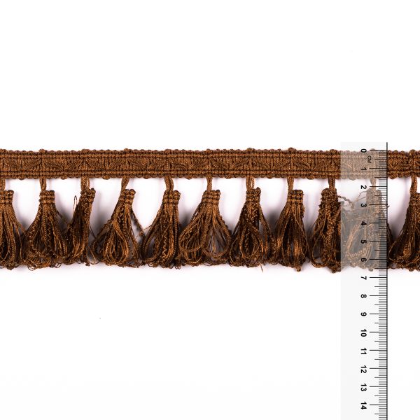 Бахрома отделочная 65.0 мм / 10 метров, с кистями, 201т.коричневый, Gamma 991