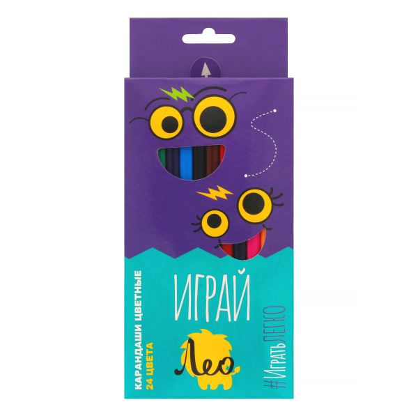 Набор цветных трехгранных карандашей LGCP-24 заточенный 4х24 цв, Лео LGCP-24