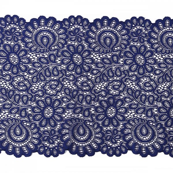 Кружево бельевое эластичное 205 мм / 25 м, TBY.YSTL00839, цв.L1832 синий, Kruzhevo