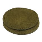 Заплатки пришивные из замши, круг ⌀8см с перфорацией, 2 шт, 100% кожа, 33 хаки, 59121