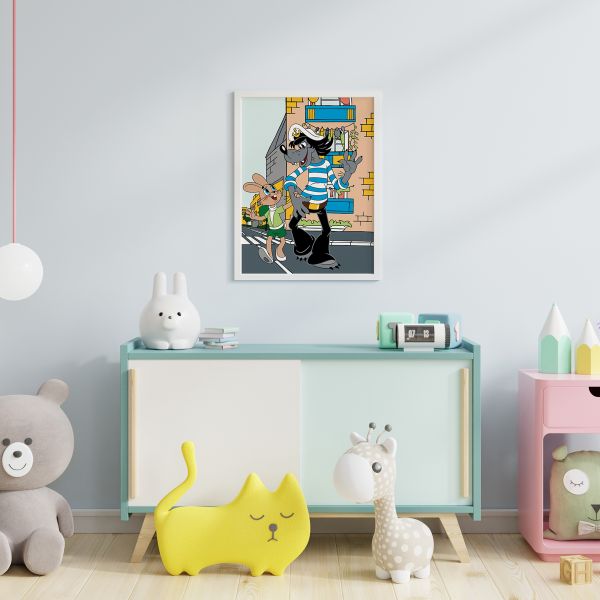 Картина по номерам Фрея, Союзмультфильм. Ну, погоди! На прогулке, на картоне, 40х30 см