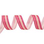 Лента атласная с рисунком 25.0 мм / 22.5±1 метров, Горизонталь, красный, Globus