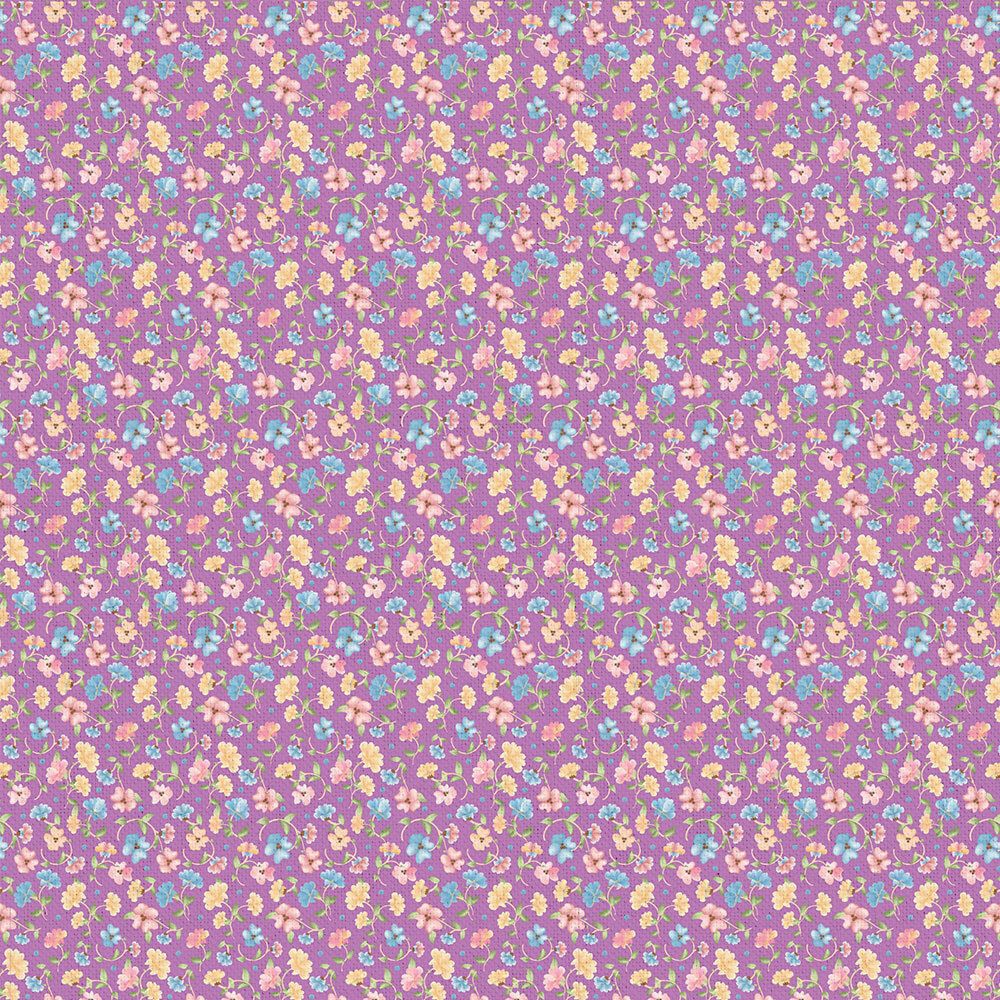 Ткань для пэчворка Peppy Нежная история, рулон 112 см / 5 метров, НИ-18 фиолетовый, Peppy