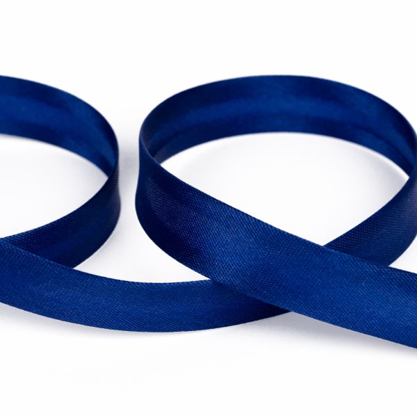 Косая бейка атласная 15 мм / 132±1 метра, В175 синий, NGK-15P